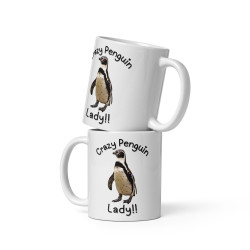 Crazy Penguin Lady White Mug