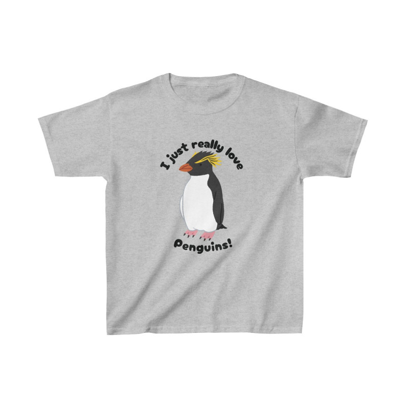 I Just Really Like Penguins! Southern Rockhopper Penguin Kids Tee