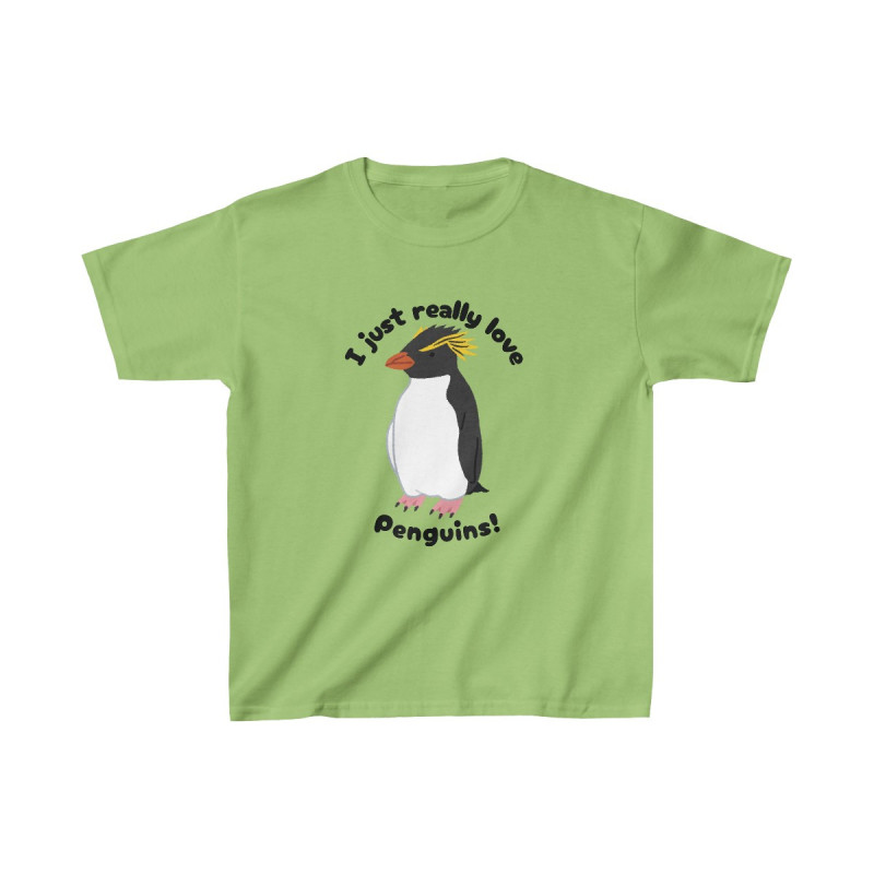 I Just Really Like Penguins! Southern Rockhopper Penguin Kids Tee