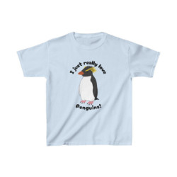 I Just Really Like Penguins! Southern Rockhopper Penguin Kids Tee