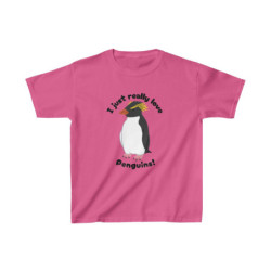 I Just Really Like Penguins! Southern Rockhopper Penguin Kids Tee