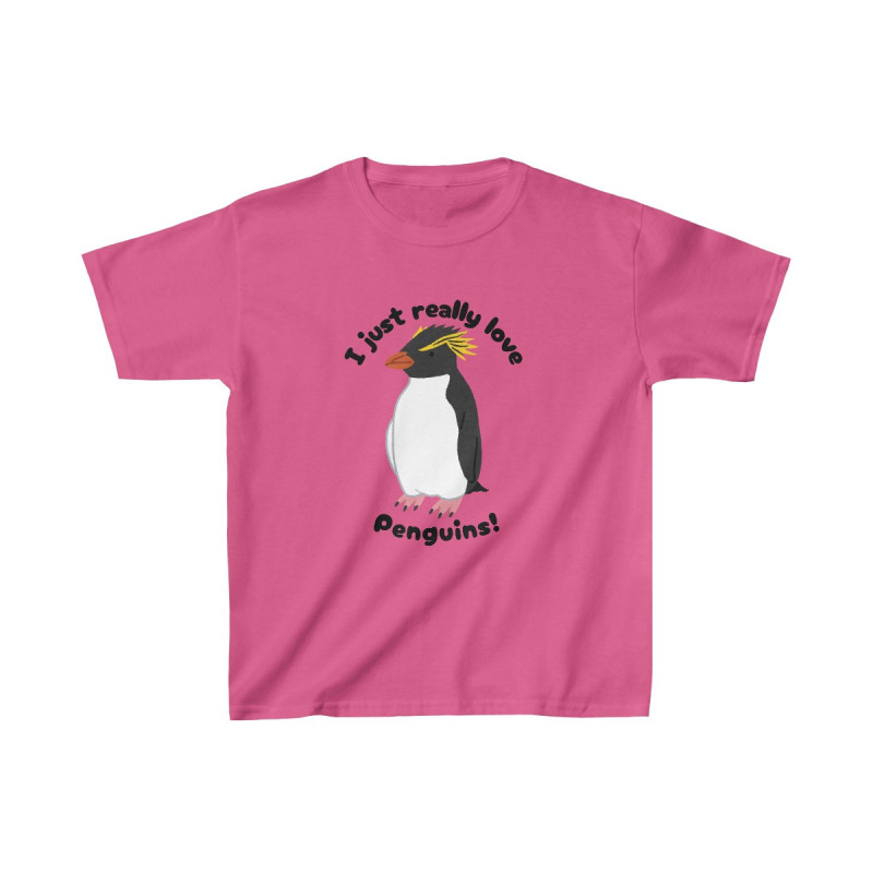 I Just Really Like Penguins! Southern Rockhopper Penguin Kids Tee