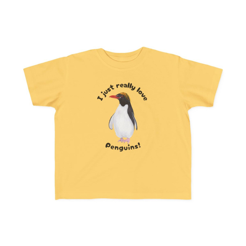 I Just Really Like Penguins! Macaroni Penguin Toddler Tee