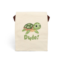 Dude! Ed the Sea Turtle Canvas Lunch Bag With Strap