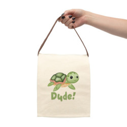 Dude! Ed the Sea Turtle Canvas Lunch Bag With Strap