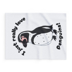 I Just Really Love Penguins! Humboldt Penguin Arctic Fleece Blanket