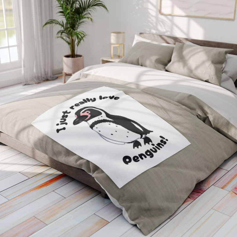 I Just Really Love Penguins! Humboldt Penguin Arctic Fleece Blanket