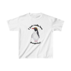 I Just Really Like Penguins! Macaroni Penguin Kids Tee