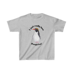 I Just Really Like Penguins! Macaroni Penguin Kids Tee