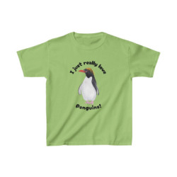 I Just Really Like Penguins! Macaroni Penguin Kids Tee