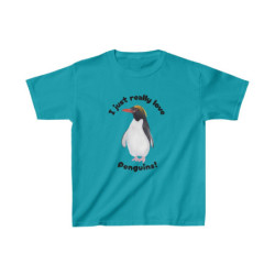 I Just Really Like Penguins! Macaroni Penguin Kids Tee