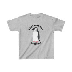 I Just Really Like Penguins! Chinstrap Penguin Kids Tee