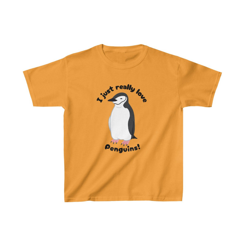 I Just Really Like Penguins! Chinstrap Penguin Kids Tee