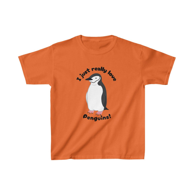 I Just Really Like Penguins! Chinstrap Penguin Kids Tee