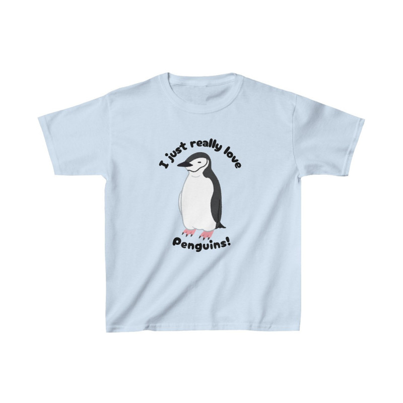 I Just Really Like Penguins! Chinstrap Penguin Kids Tee