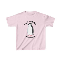 I Just Really Like Penguins! Chinstrap Penguin Kids Tee