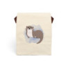 Snuggles the Otter Blue Watercolor Canvas Lunch Bag With Strap