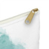 Moe the Penguin Teal Watercolor Personalized Accessory Pouch