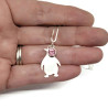 Sterling Silver Birthstone Moe the Penguin Pendant