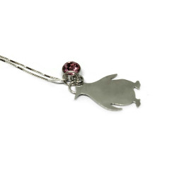 Sterling Silver Birthstone Moe the Penguin Pendant